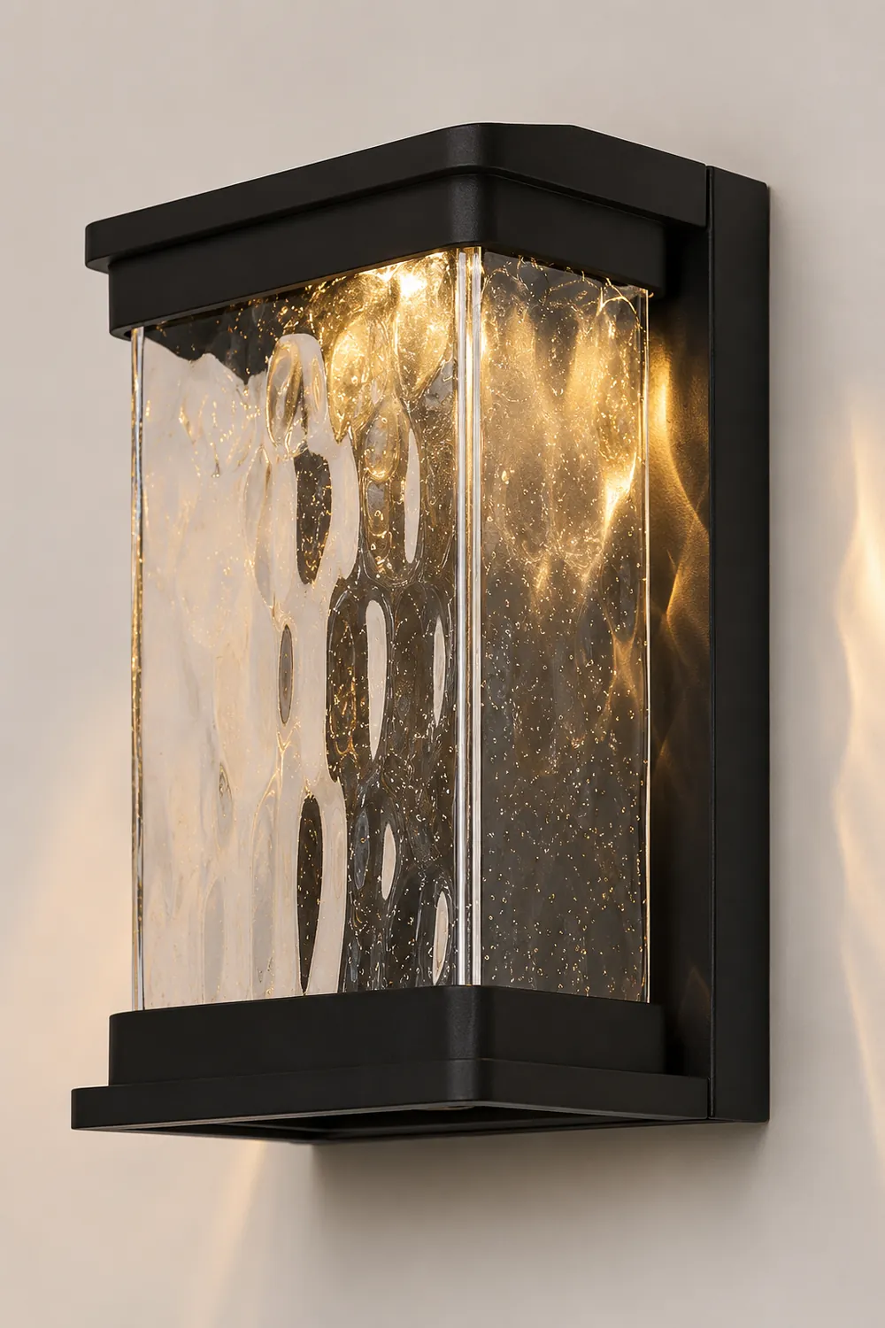 Waterproof Creative Glass LED Black Modern Outdoor Wall Sconce Lighting - Lumpaz