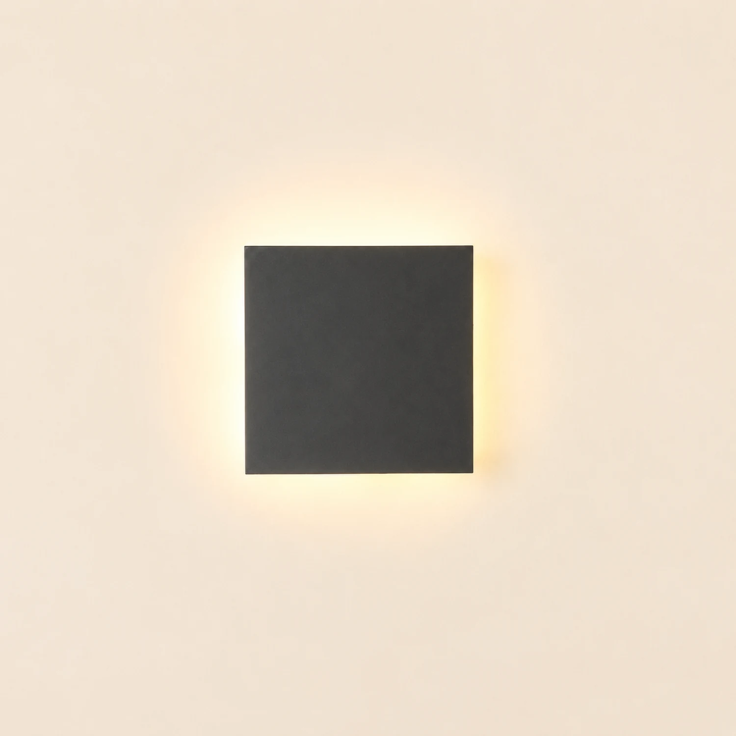 Flat Square Round LED Waterproof Black Modern Outdoor Wall Lights Wall Lamp - Lumpaz
