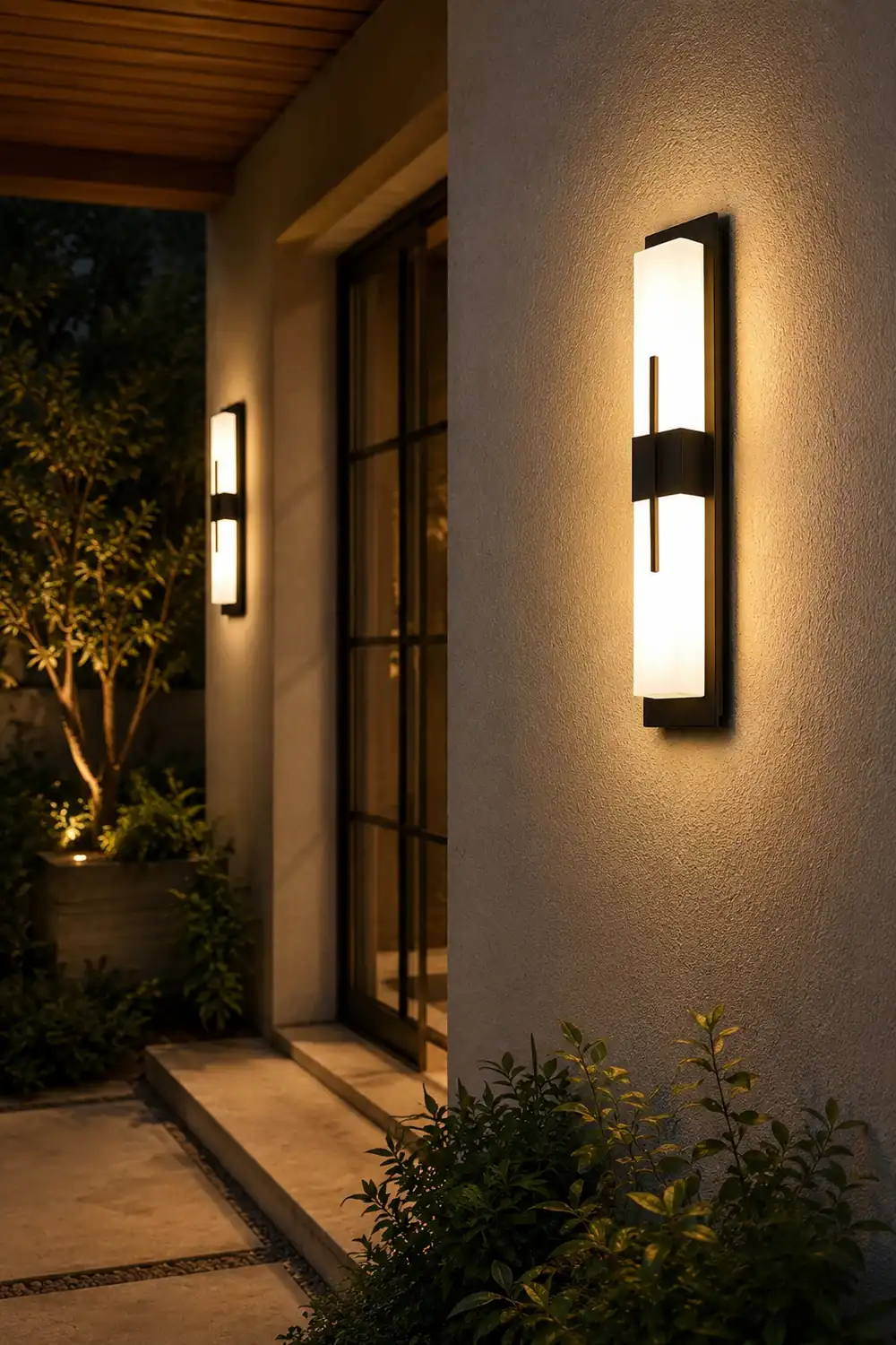 Creative Rectangular LED Waterproof Black Modern Outdoor Wall Lamp - Lumpaz