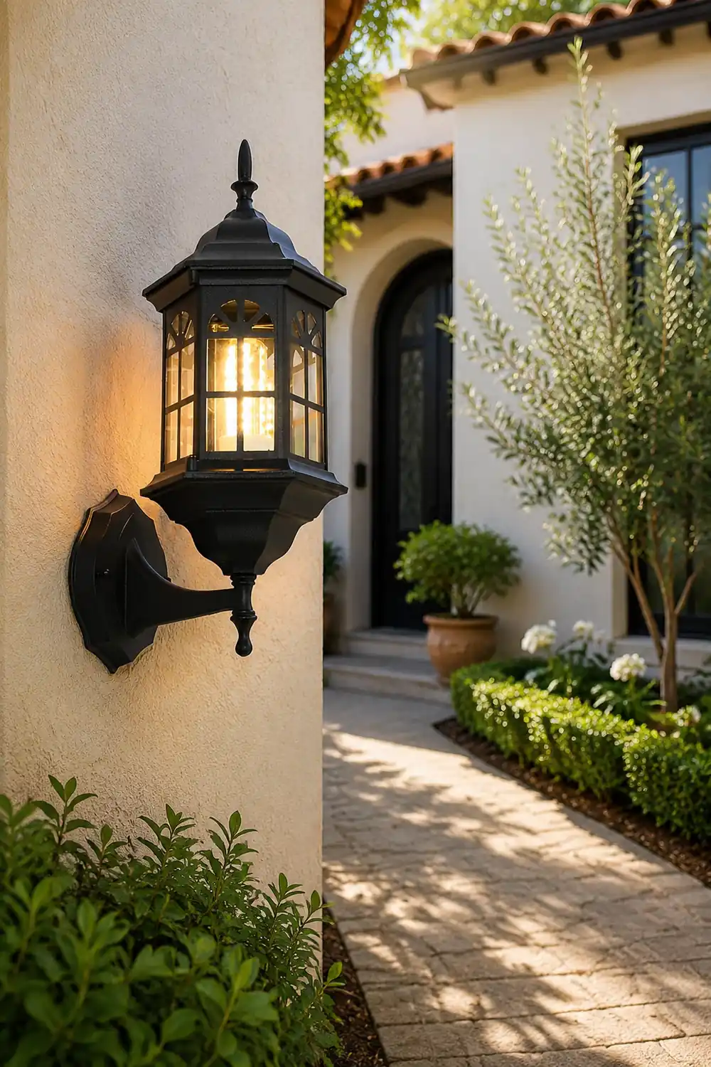 Waterproof LED Glass European-style Outdoor Wall Lamp Plug in Wall Sconce Lighting - Lumpaz