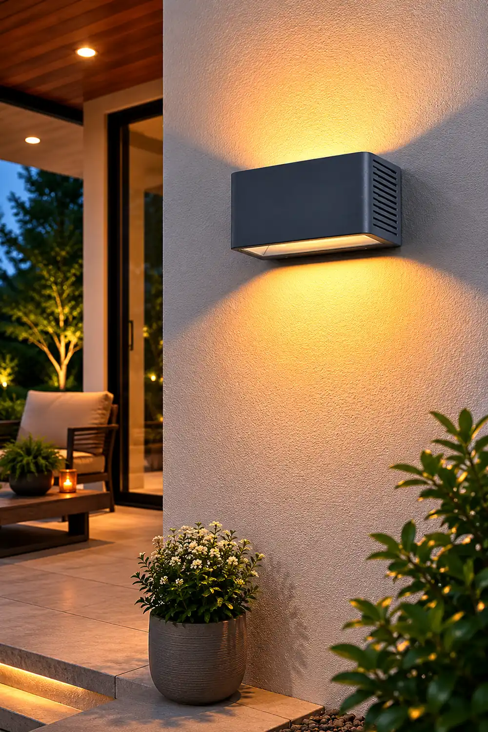 Rectangle LED Waterproof Nordic Up and Down Lights Outdoor Wall Lights Sconces - Lumpaz
