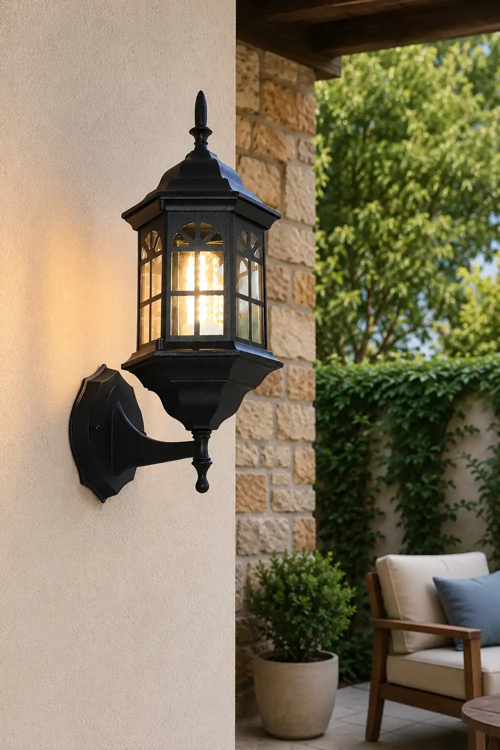 Waterproof LED Glass European-style Outdoor Wall Lamp Plug in Wall Sconce Lighting - Lumpaz