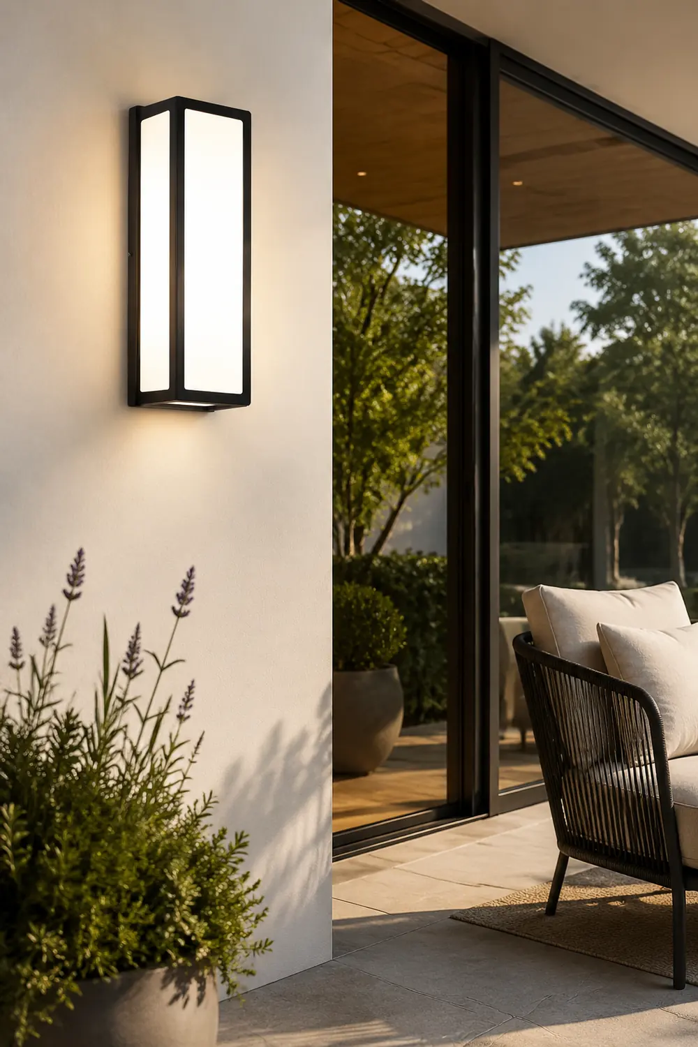 Rectangular Minimalist LED Waterproof Black Modern Outdoor Wall Lights - Lumpaz