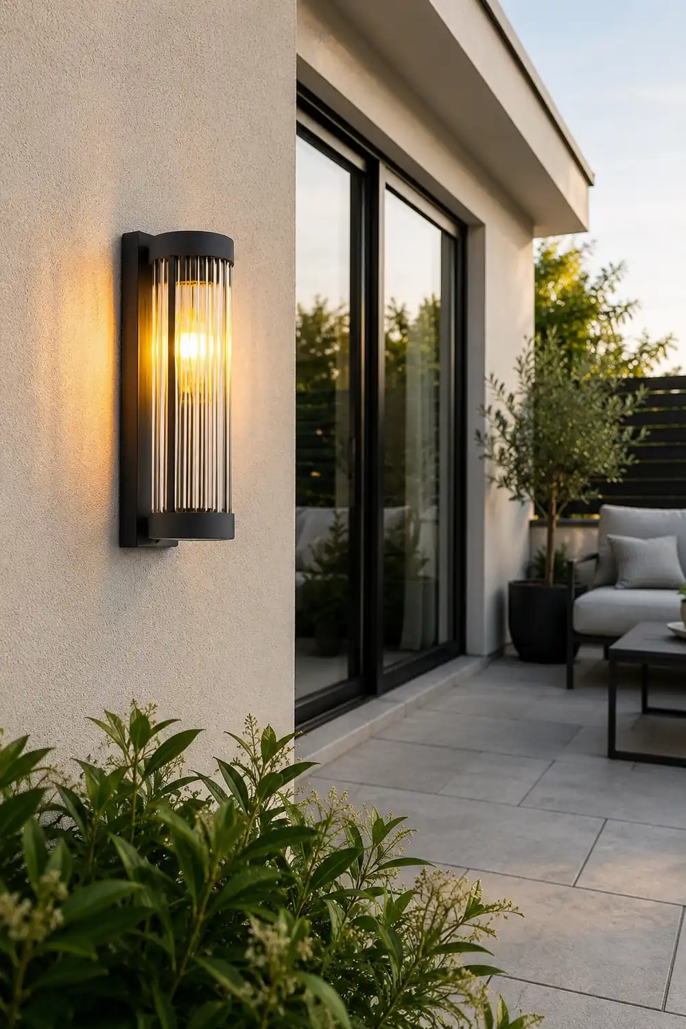 Creative Glass Waterproof LED Black Modern Solar Wall Lamp Exterior Lights - Lumpaz