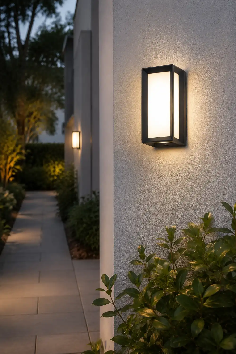 Unique Rectangular Frame Waterproof Black Modern Outdoor Wall Lights - Lumpaz