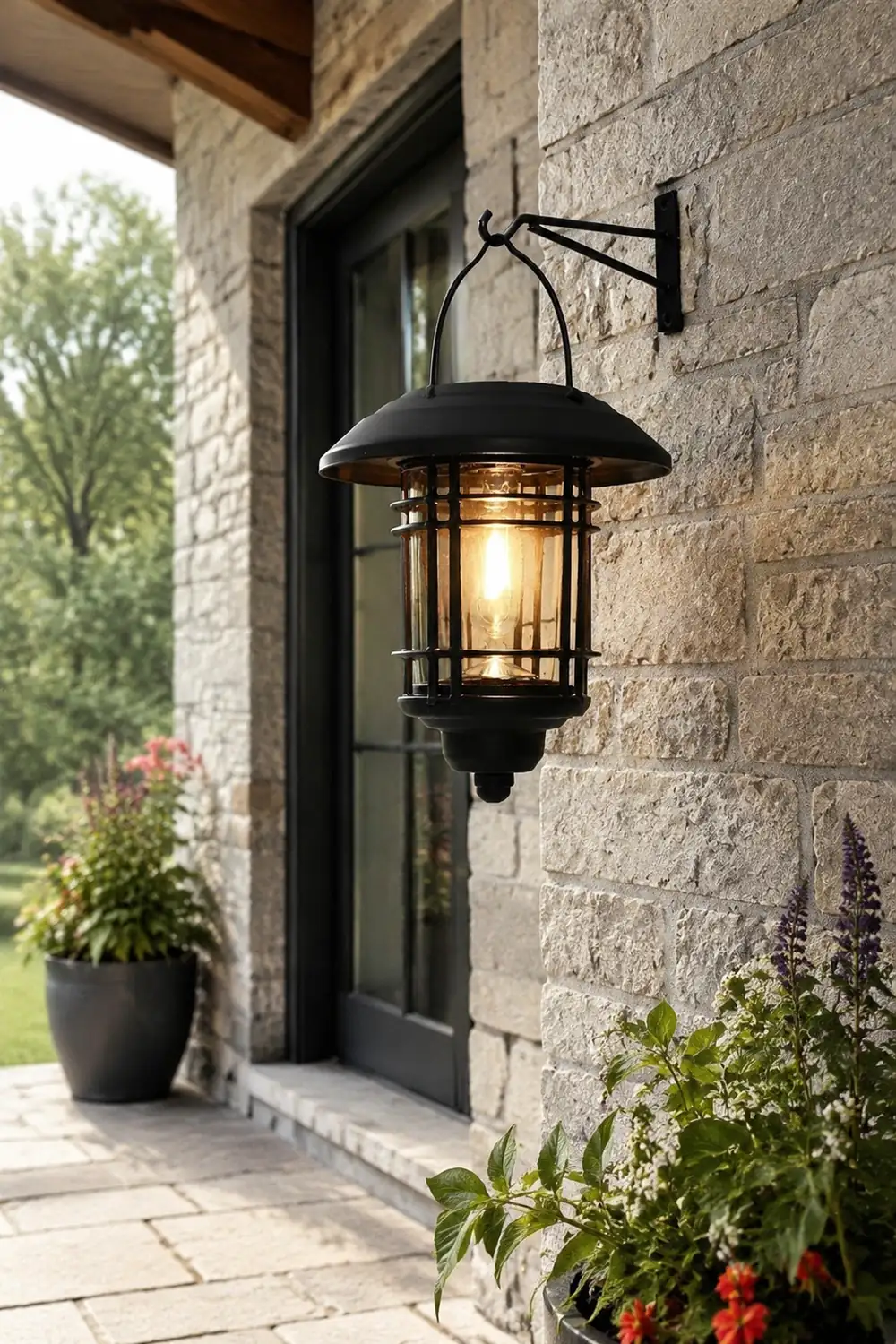 Industrial Style Solar Outdoor Wall Lights Wall Sconce Lighting LED Wall Lamp - Lumpaz