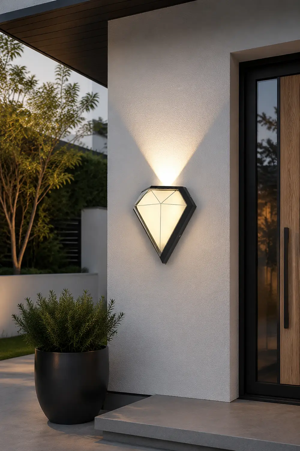 Creative Geometric LED Waterproof Black Modern Wall Lamp Exterior Lights - Lumpaz