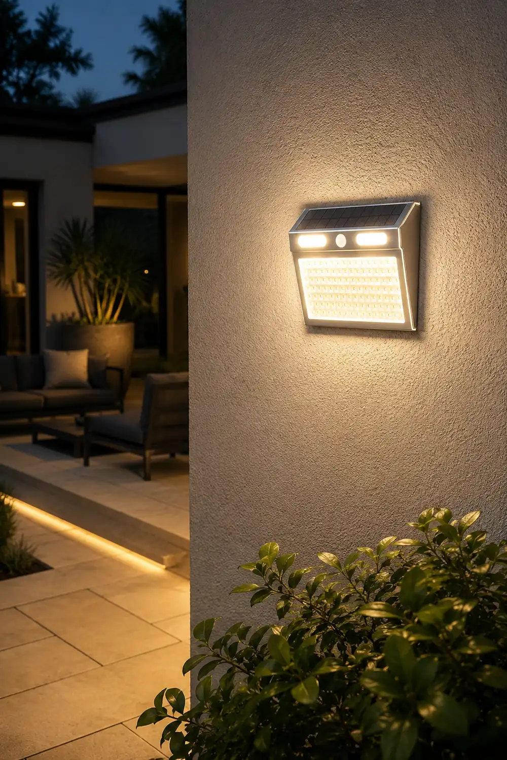 Rectangular Waterproof LED Motion Sensor Solar Wall Lights Outdoor Wall Lamp - Lumpaz