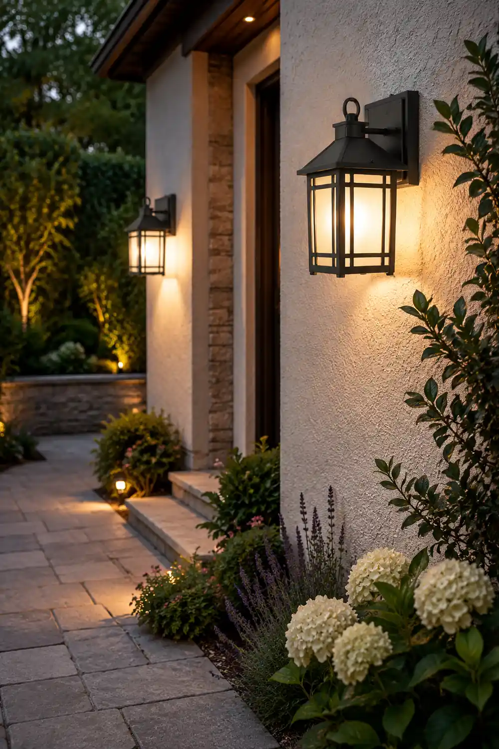 LED Outdoor Induction Exterior Wall Light Waterproof Wall Light with Light Sensing - Lumpaz