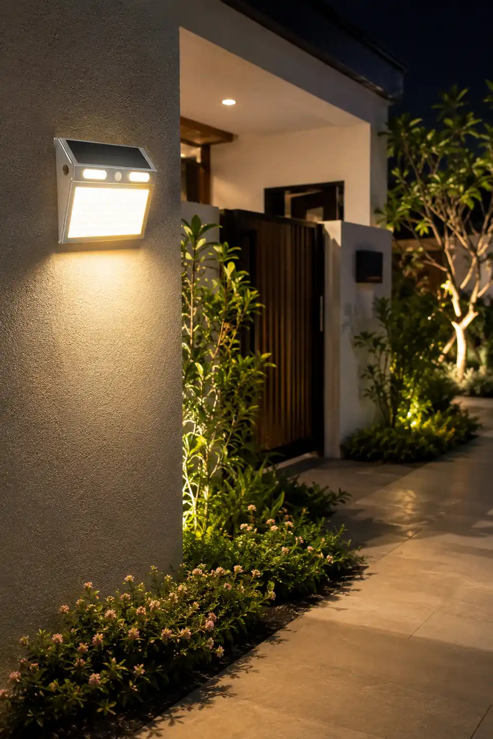 Rectangular Waterproof LED Motion Sensor Solar Wall Lights Outdoor Wall Lamp - Lumpaz