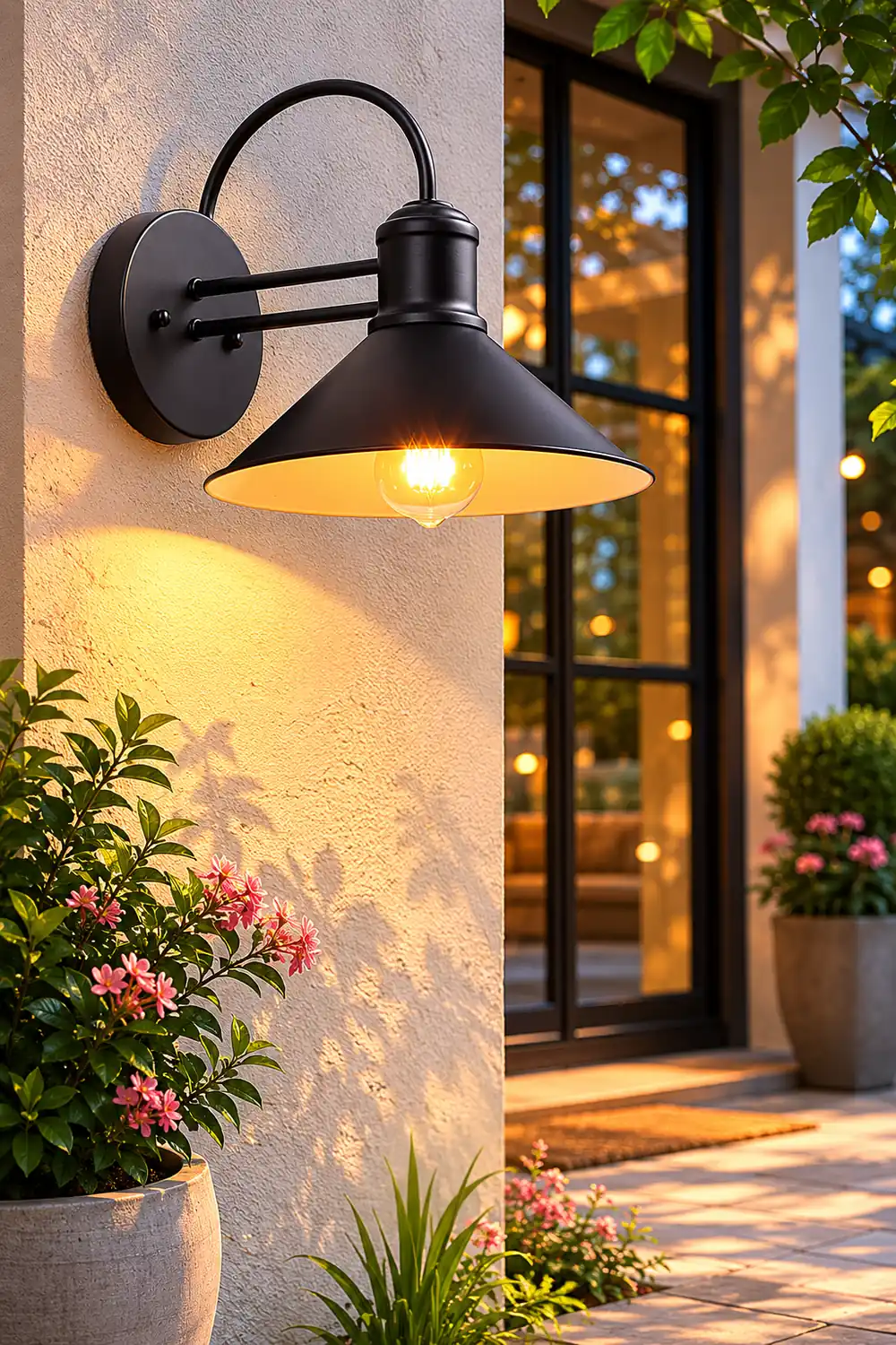 Retro Conical Iron Waterproof Industrial Style Outdoor Wall Lamp Exterior Lights - Lumpaz