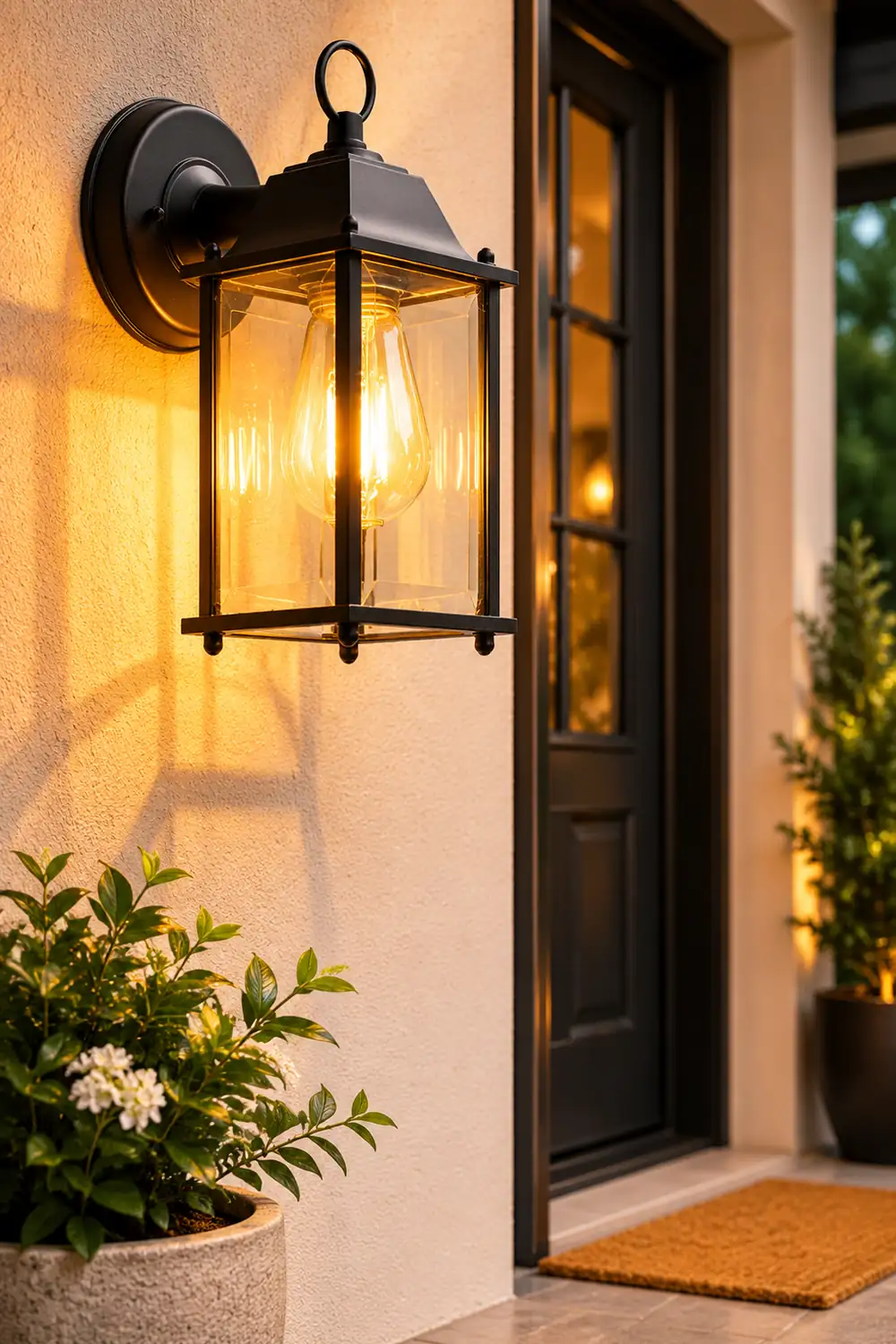 Square Glass Wall Lamp Outdoor Wall Sconce Lighting LED Waterproof Wall Lights - Lumpaz