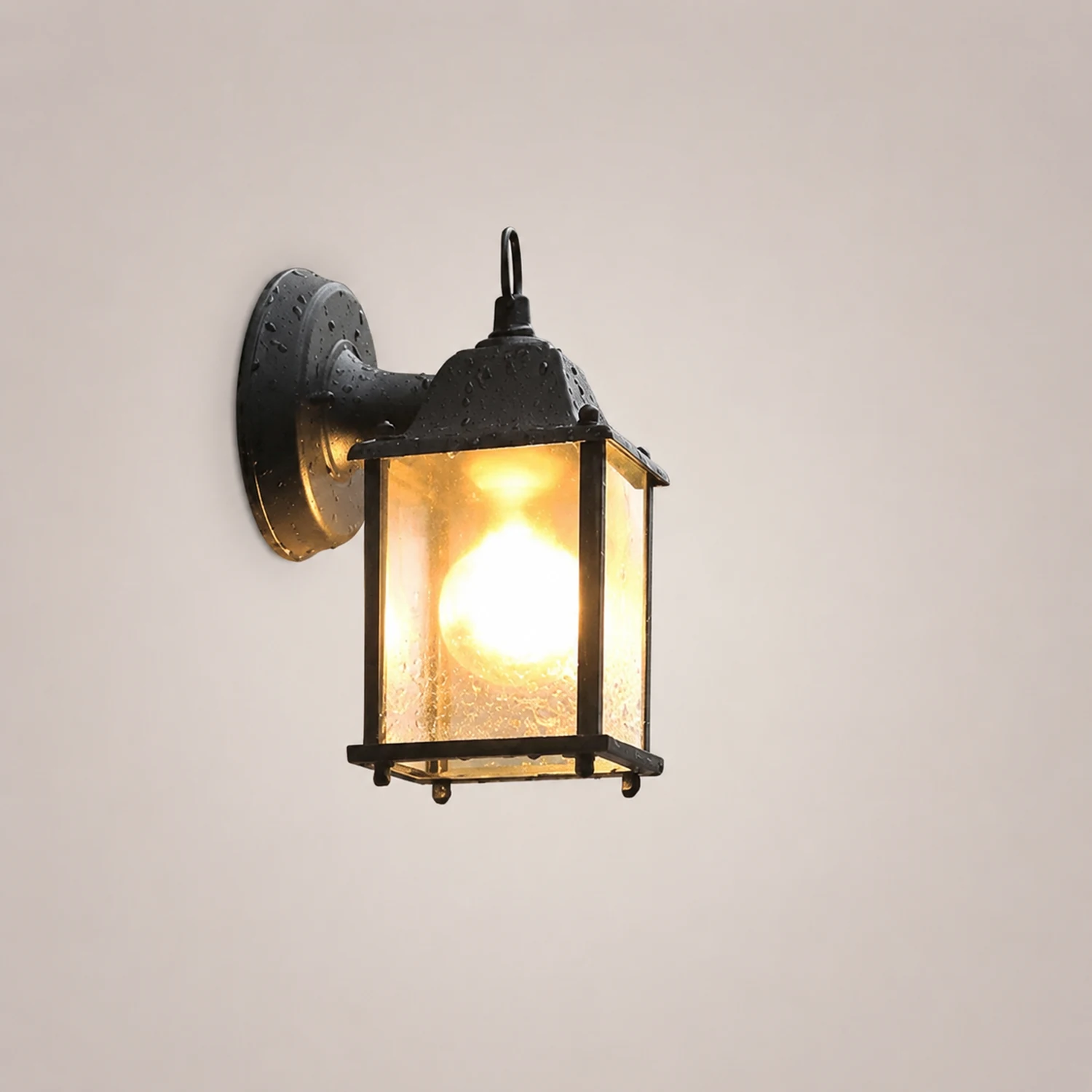 Square Glass Wall Lamp Outdoor Wall Sconce Lighting LED Waterproof Wall Lights - Lumpaz