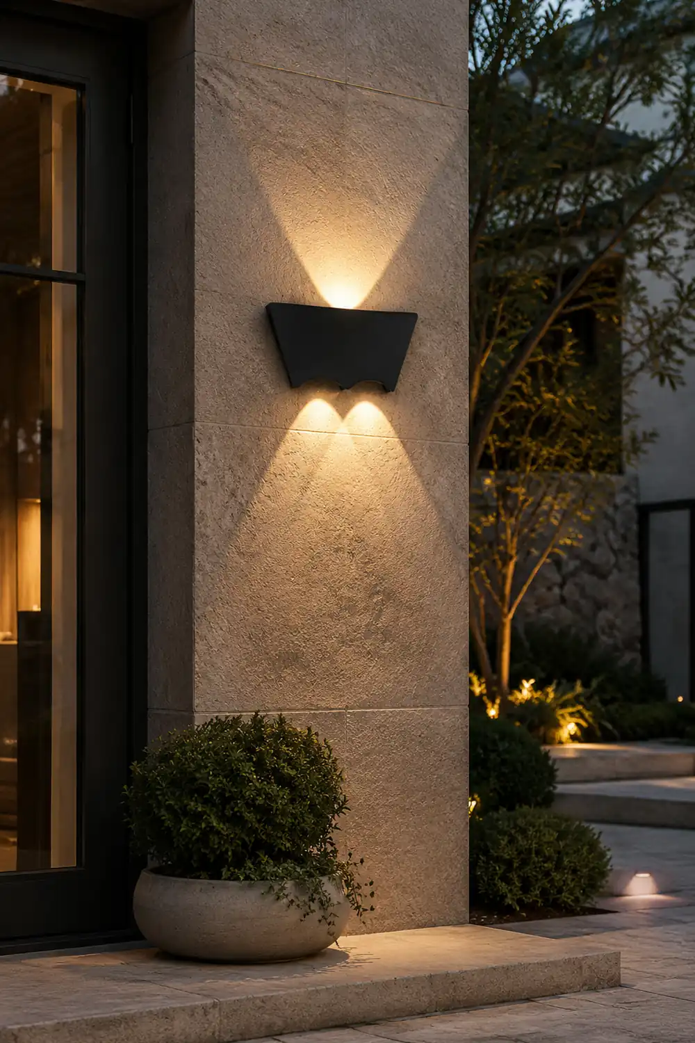 LED Up and Down Lights Waterproof Black Modern Sconce Wall Washer Light - Lumpaz