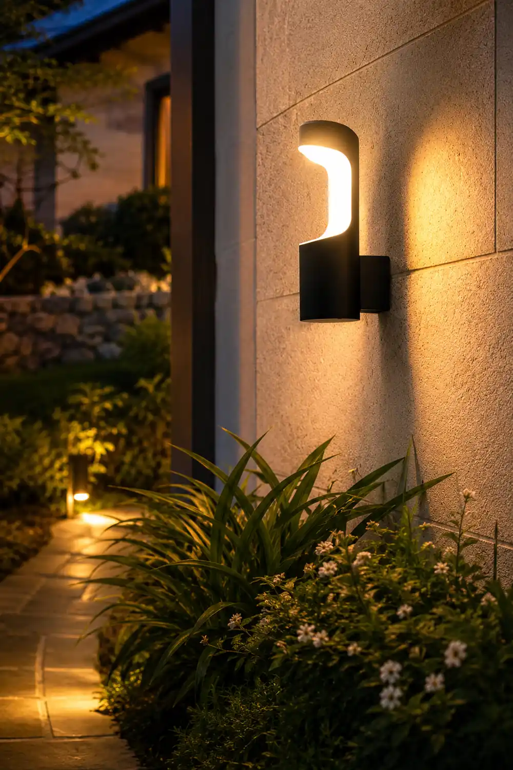 Creative LED Waterproof Black Modern Outdoor Wall Lamp Exterior Lights - Lumpaz