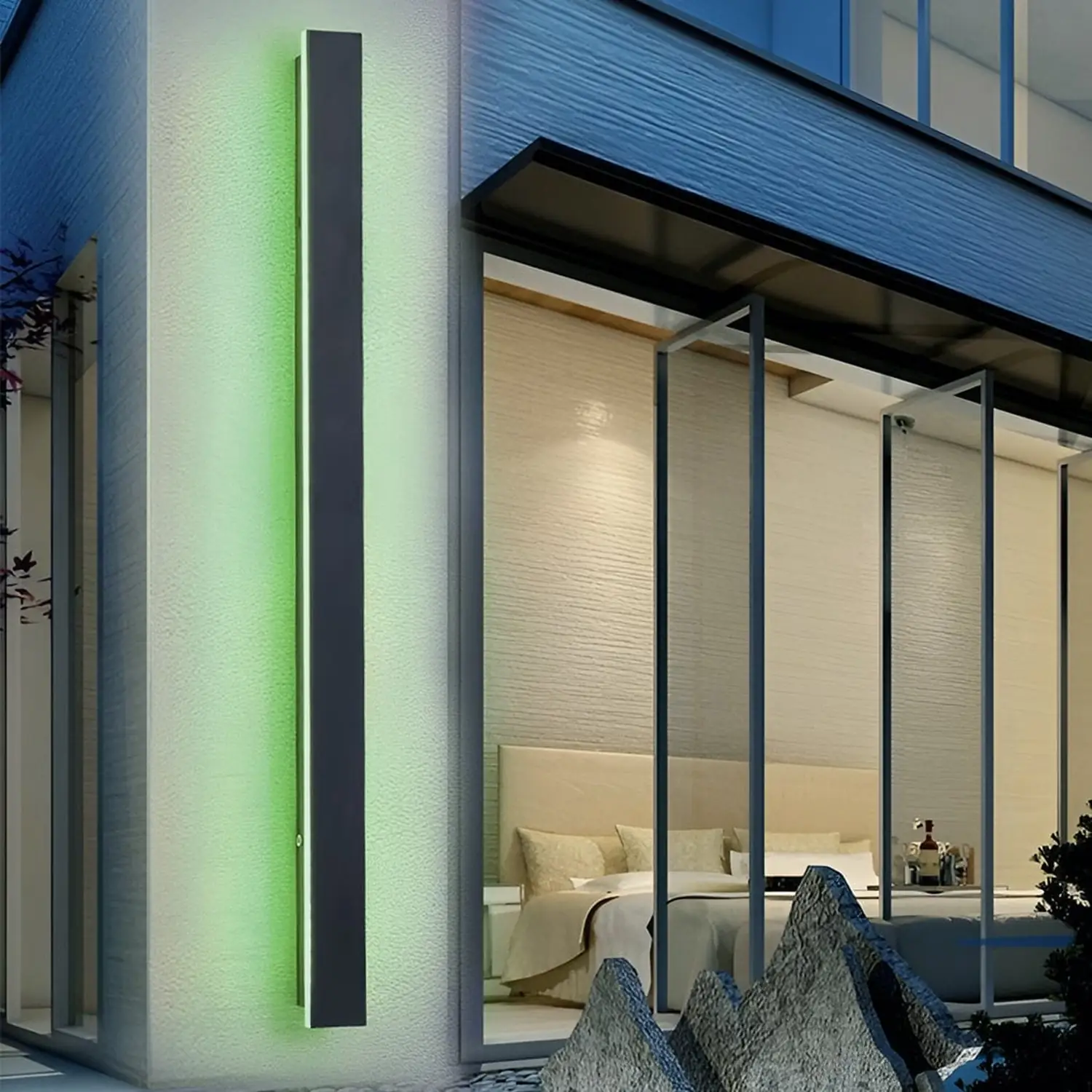 Black Long Strip LED RGB Outdoor Waterproof Wall Light - Lumpaz