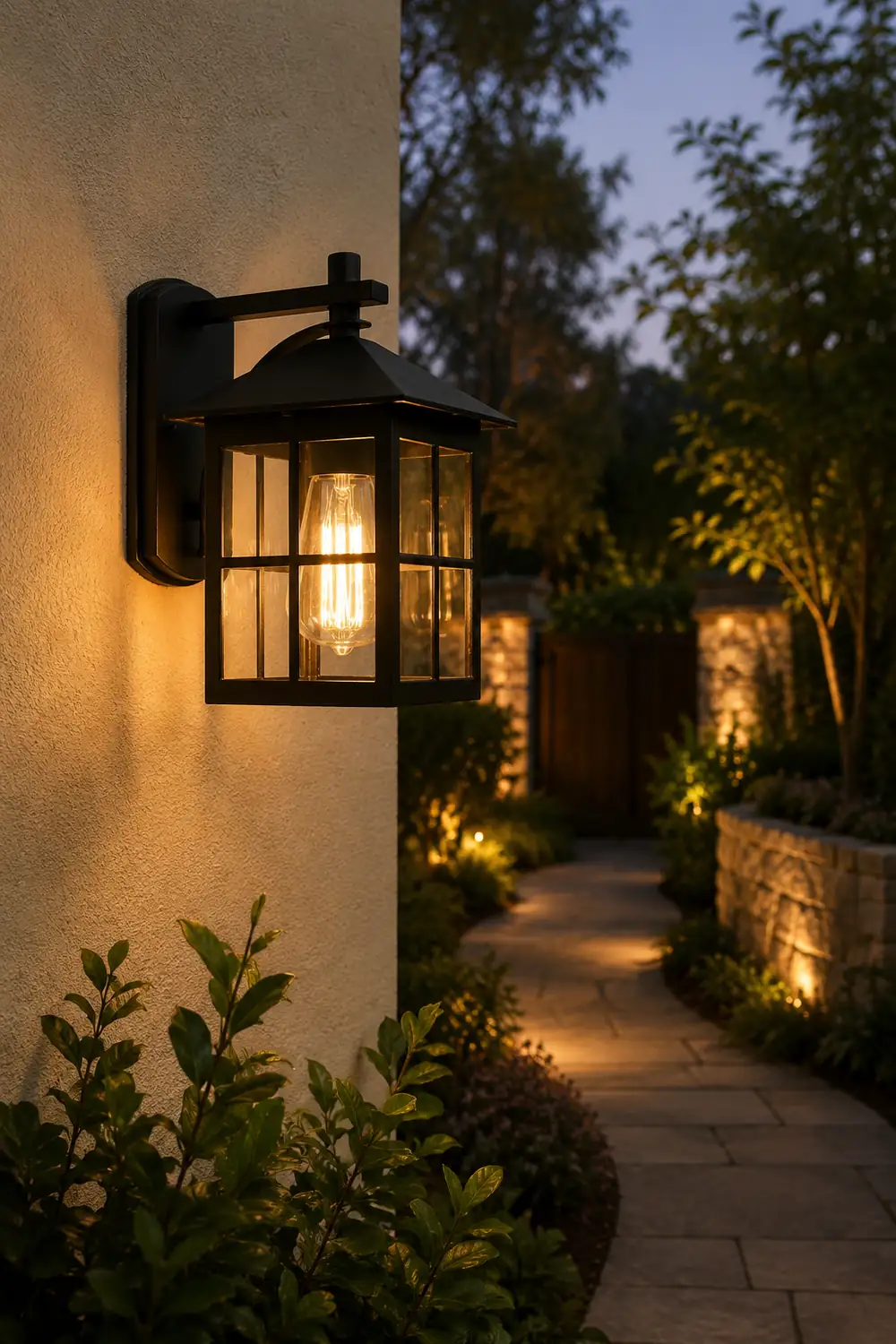 Minimalist Square Glass Lampshade Waterproof Modern Outdoor Lanterns - Lumpaz