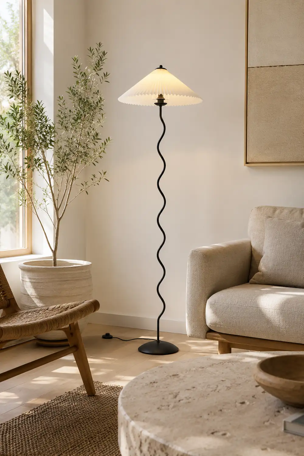 Wiggly Pleated Floor Lamp - Lumpaz