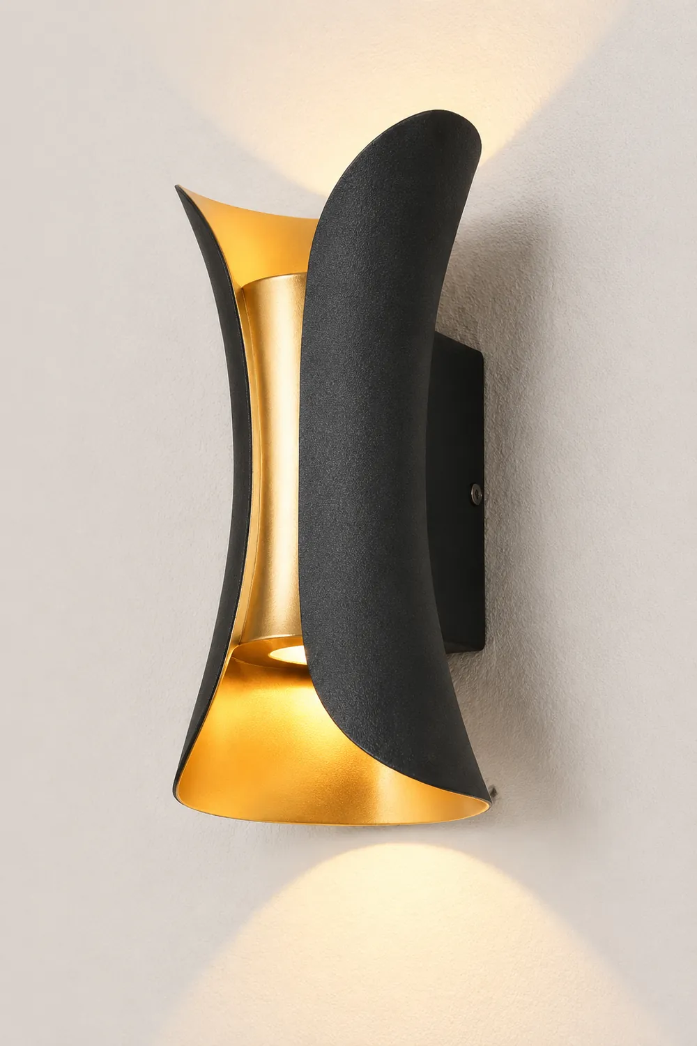 Curved LED Up and Down Lighting Waterproof Modern Outdoor Wall Lights - Lumpaz