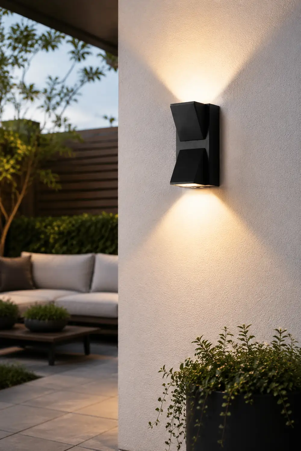 Waterproof LED Up And Down Lighting Black Modern Outdoor Wall Lights - Lumpaz