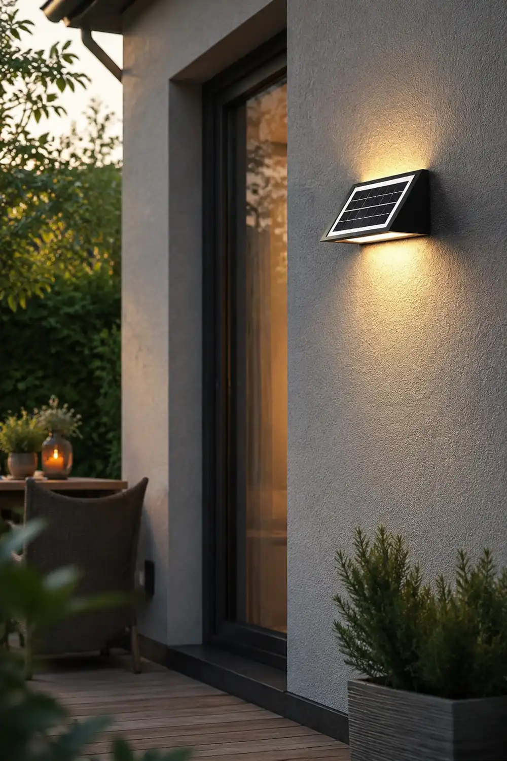 Waterproof Minimalist LED Up Donw Lighting Solar Outdoor Wall Lights - Lumpaz
