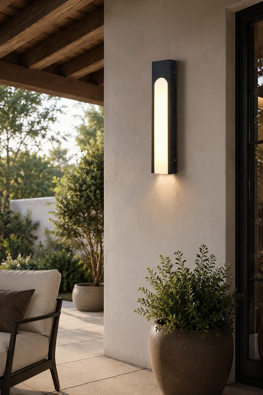 Arched Trapezoid Waterproof Black LED Modern Outdoor Wall Lights Wall Lamp - Lumpaz