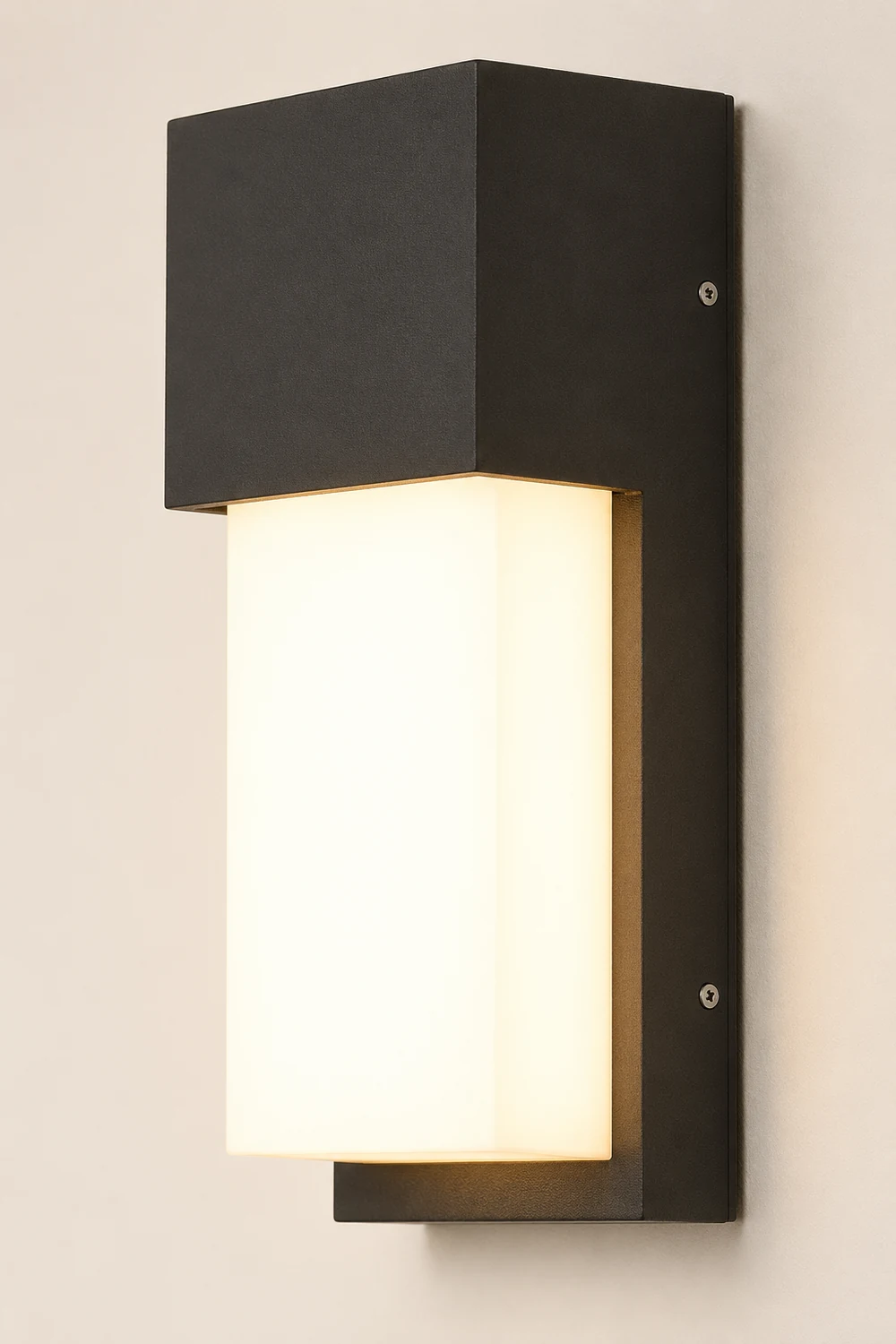 Rectangular Waterproof LED 10W Black Modern Outdoor Wall Light Fixture - Lumpaz