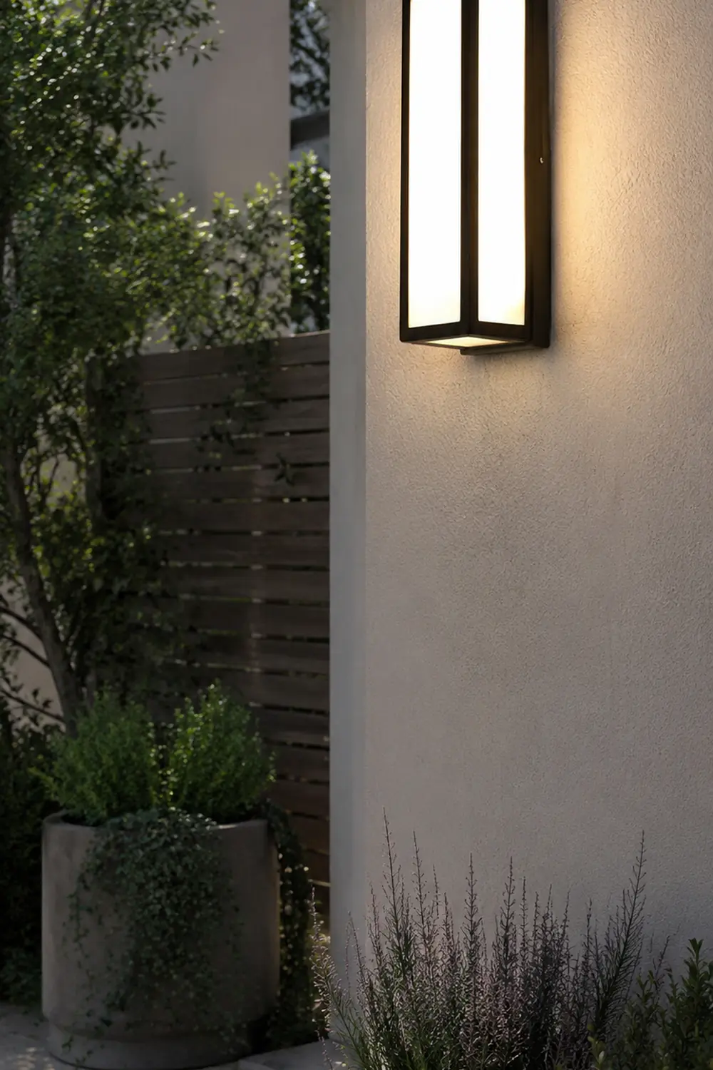 Rectangle LED Waterproof Motion Sensor Black Modern Wall Sconce Lighting - Lumpaz