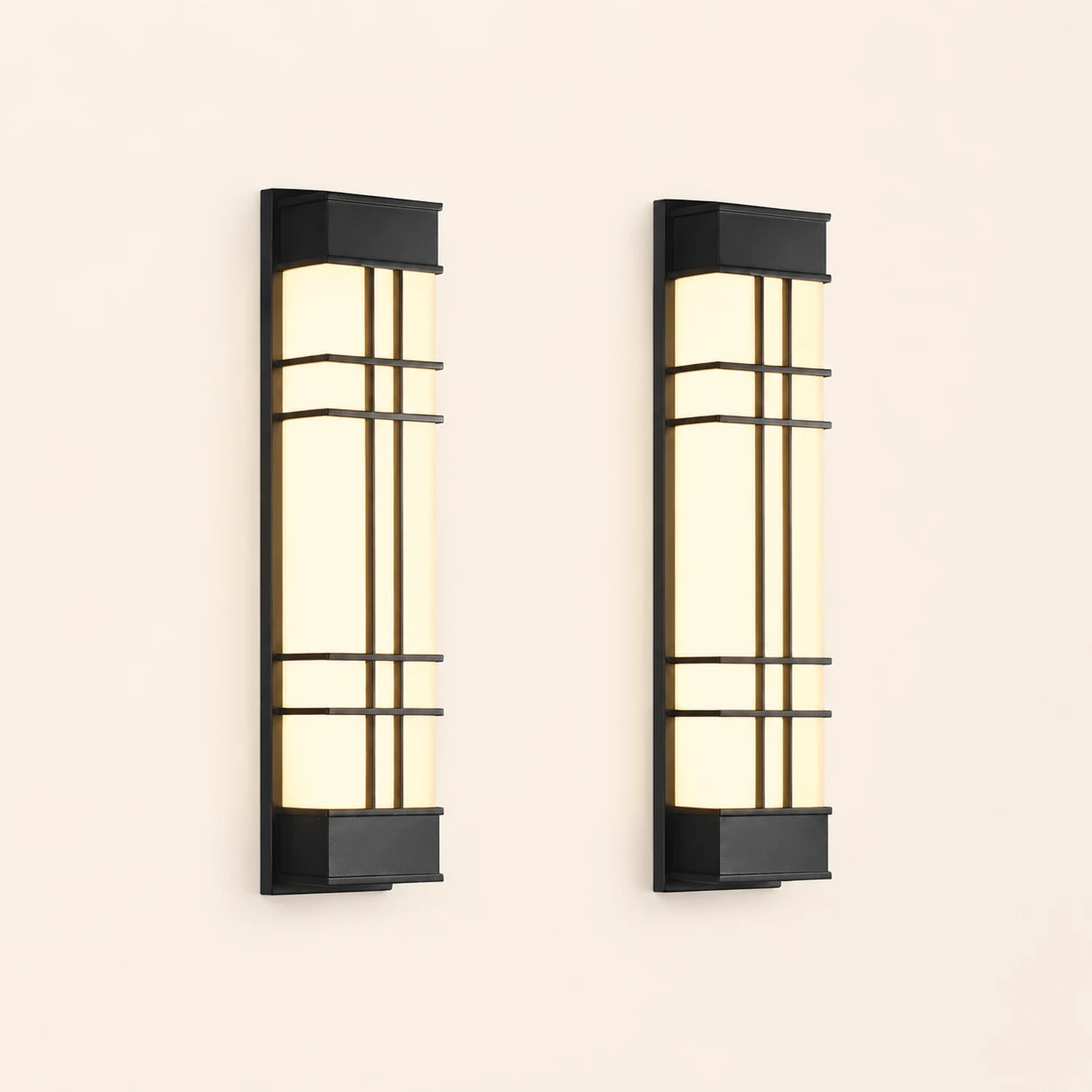 Retro Rectangular Waterproof LED Black Traditional Outdoor Wall Lamp - Lumpaz