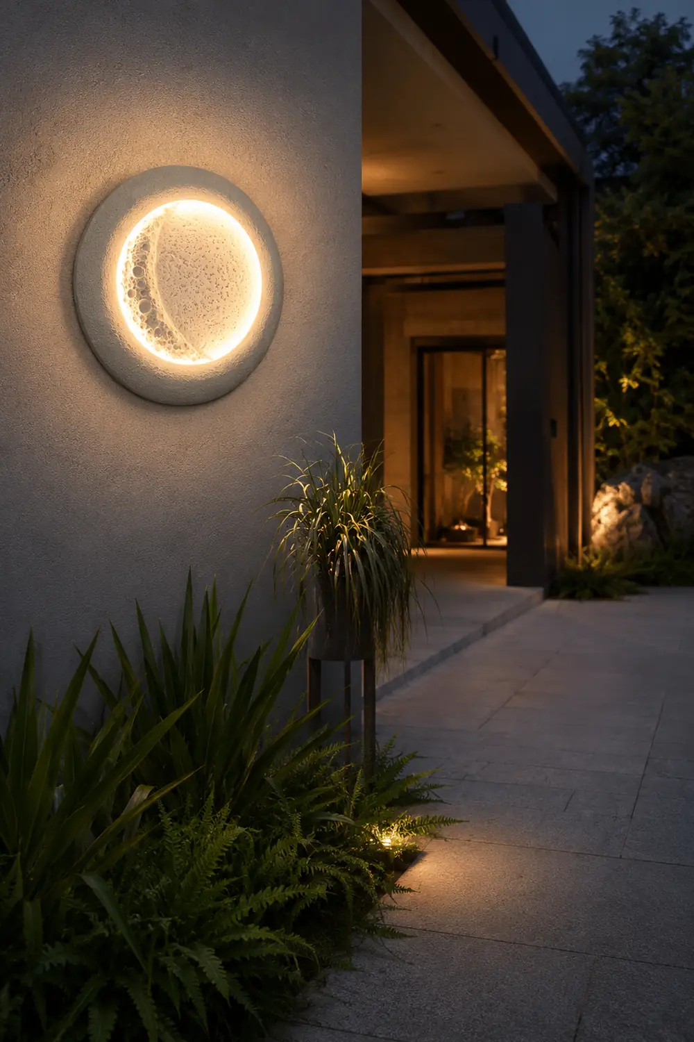Creative Moon Shaped Waterproof LED 10W Modern Wall Lamp Exterior Decor - Lumpaz