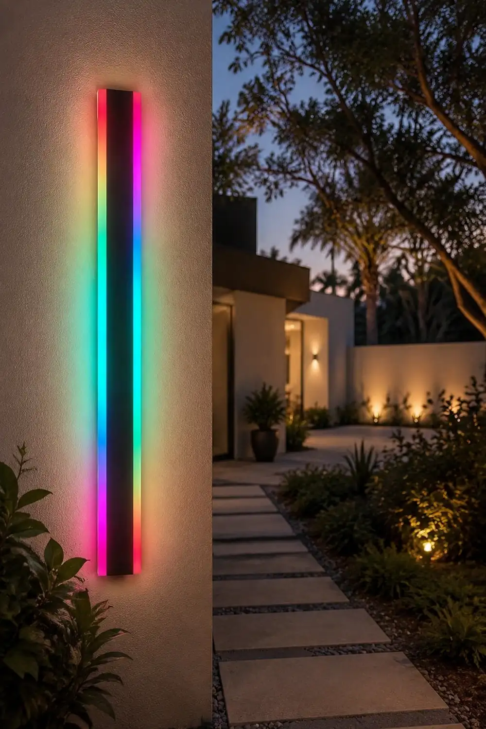 Long Strip Waterproof LED RGB Multi Color Modern Outdoor Sconces - Lumpaz