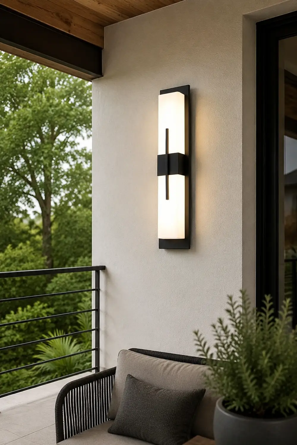 Creative Rectangular LED Waterproof Black Modern Outdoor Wall Lamp - Lumpaz
