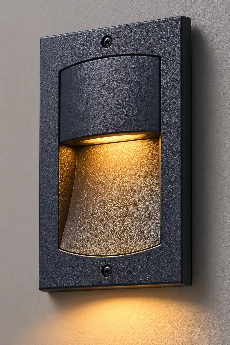 Rectangle Waterproof LED Black Modern Outdoor Step Lights Recessed Stair Sconces - Lumpaz