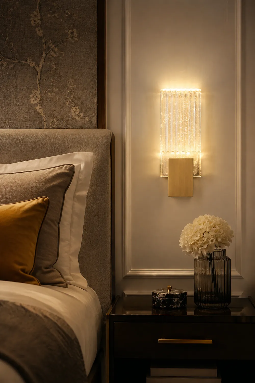 Pleated Crystal Wall Lamp - Lumpaz