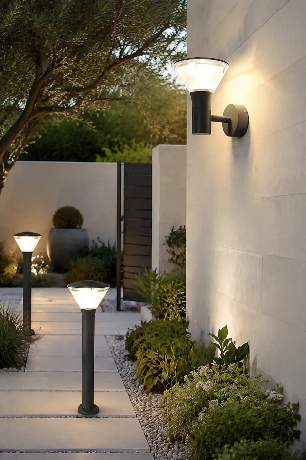 Round LED Waterproof Nordic Sconces Wall Lamp Outdoor Lights Path Lights - Lumpaz