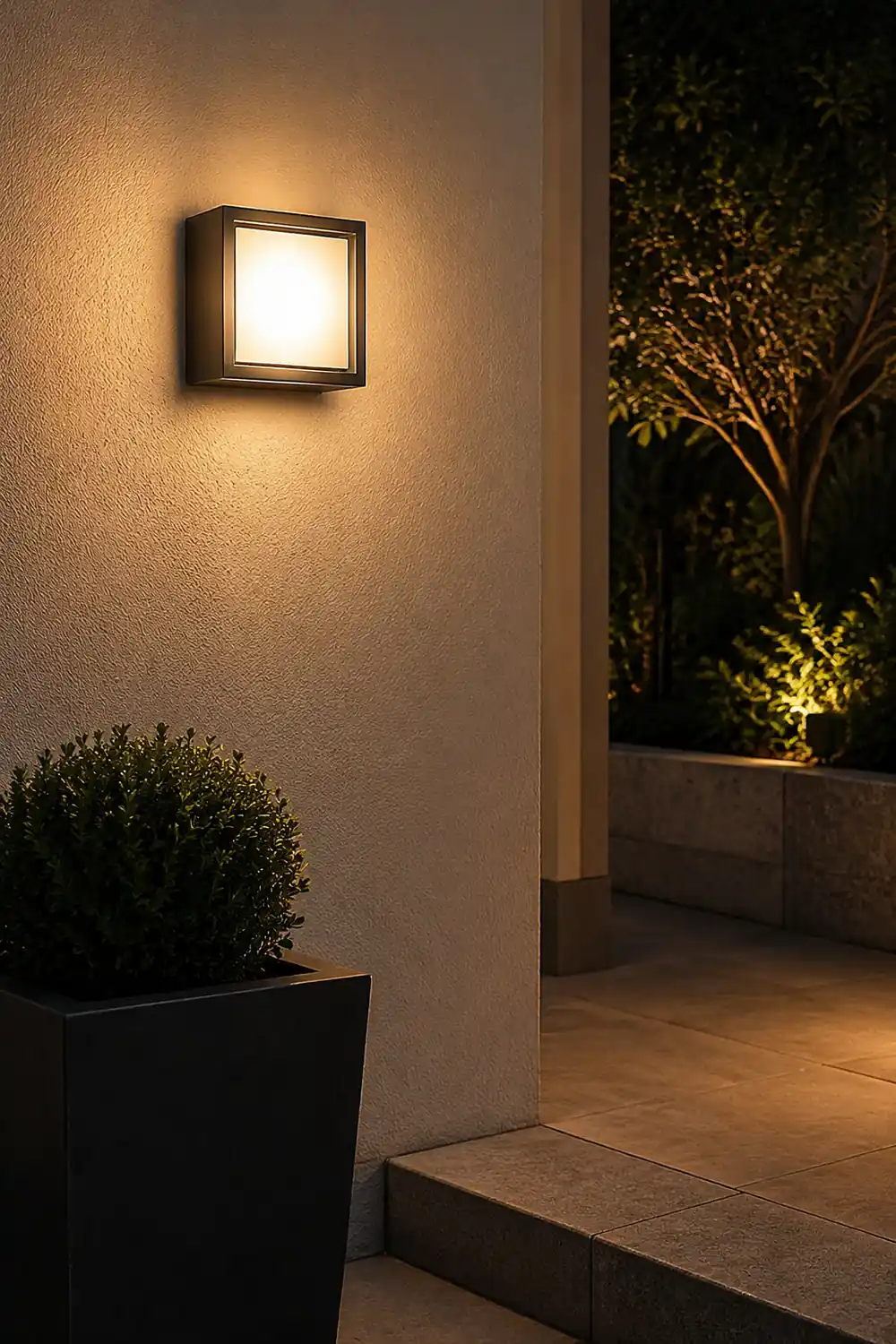 Modern Outdoor Round Square Waterproof Wall Light for Villa Garden Balcony Door Front - Lumpaz