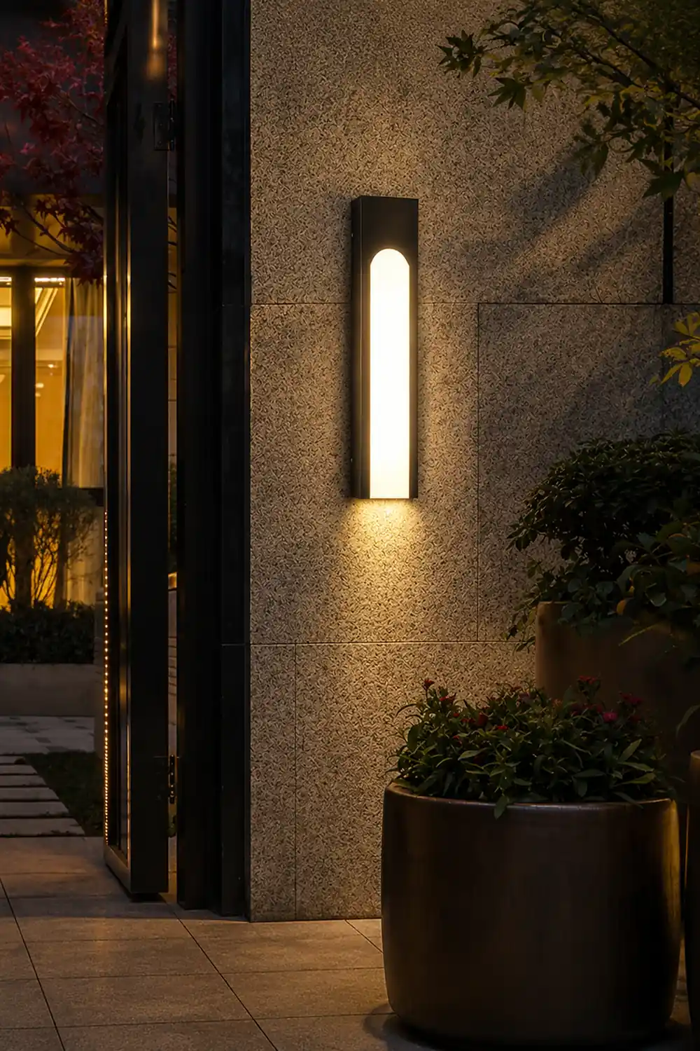 Arched Trapezoid Waterproof Black LED Modern Outdoor Wall Lights Wall Lamp - Lumpaz