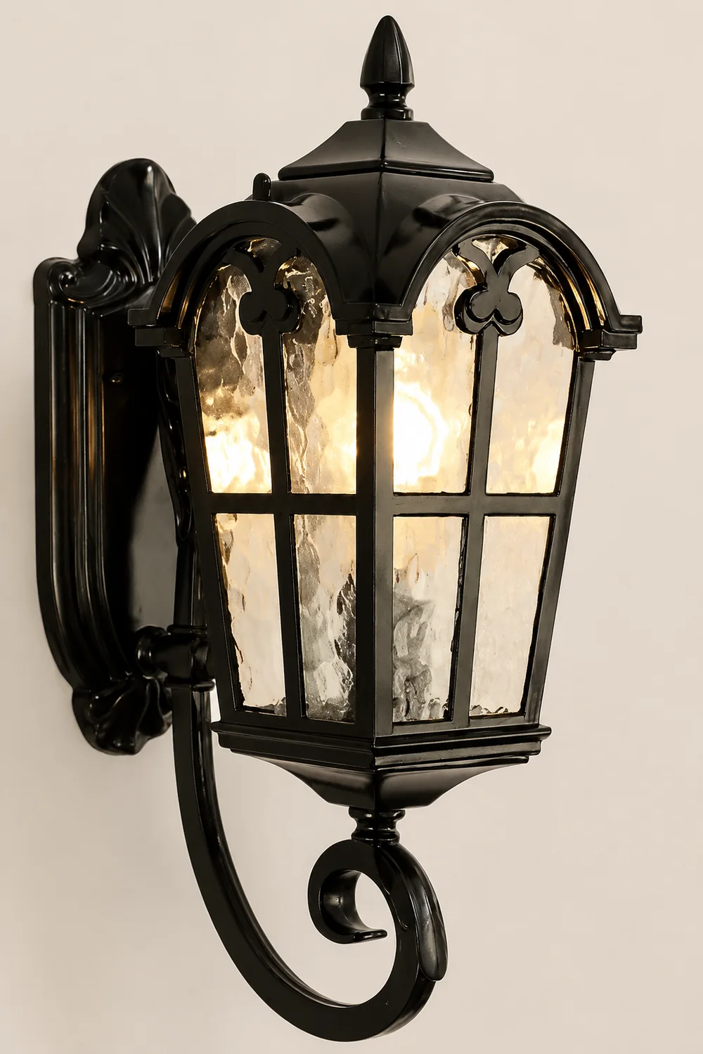 Vintage Glass Waterproof Black European-style Outdoor Wall Lamp Exterior Lights - Lumpaz
