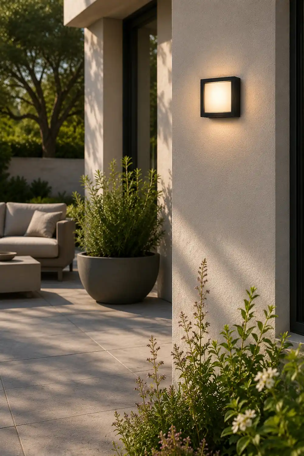 Modern Outdoor Round Square Waterproof Wall Light for Villa Garden Balcony Door Front - Lumpaz