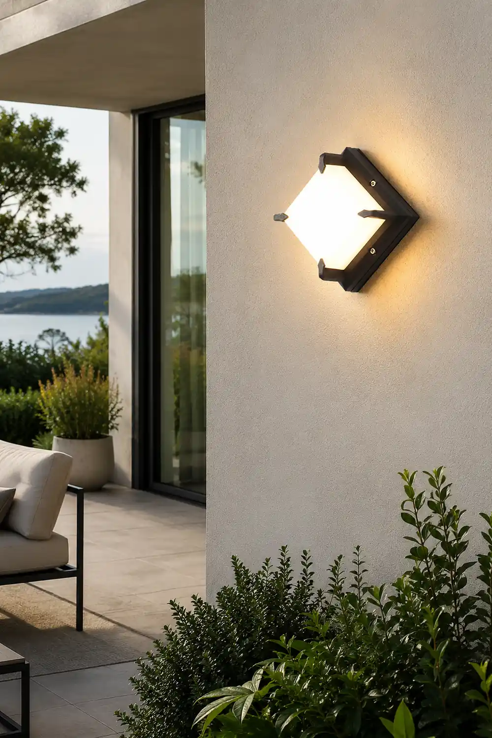 Modern Minimalist Outdoor Waterproof LED Wall Light for Patio Balcony Garden - Lumpaz