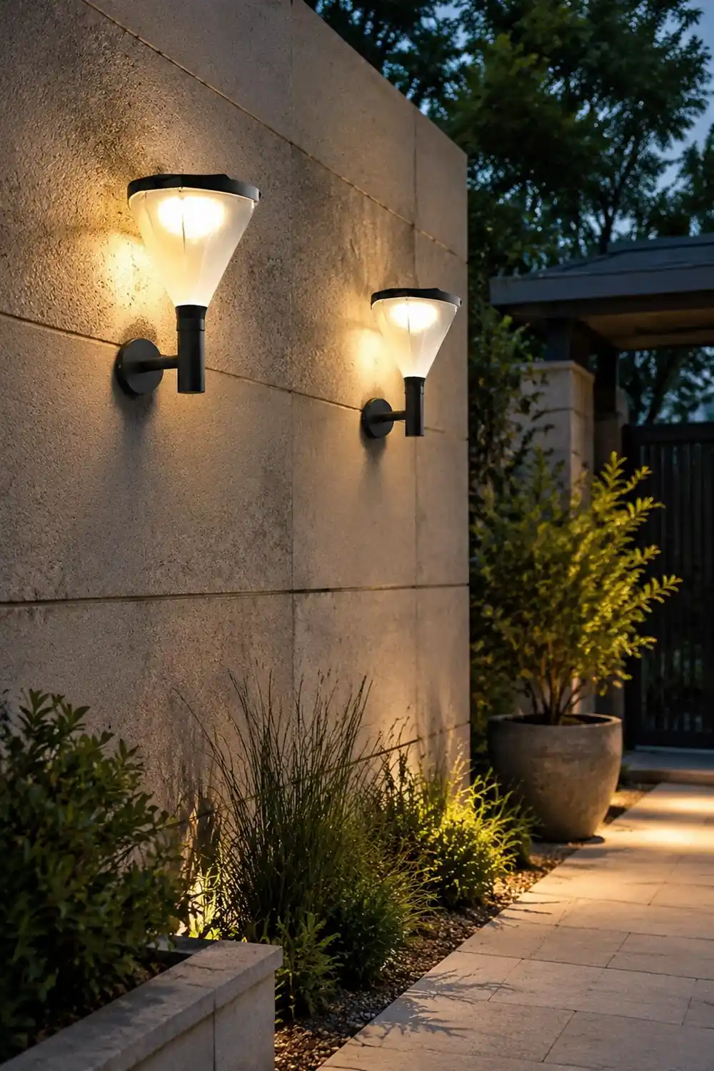 Geometric Waterproof LED Modern Outdoor Plug in Wall Lamp Wall Sconce Lighting - Lumpaz