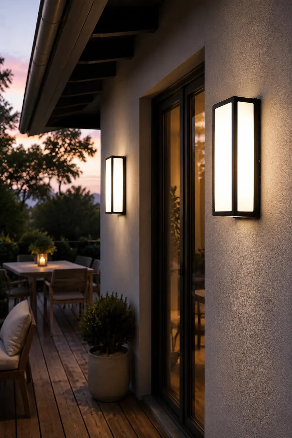 Rectangular Minimalist LED Waterproof Black Modern Outdoor Wall Lights - Lumpaz