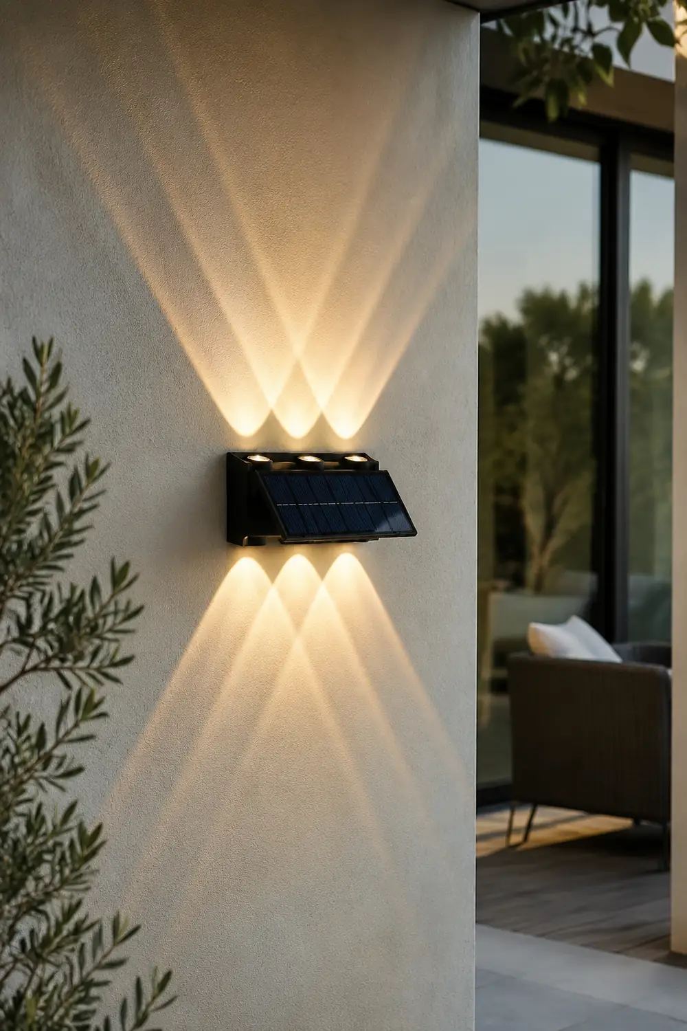 Rectangular Waterproof Up and Down Light LED Modern Solar Wall Lamp - Lumpaz