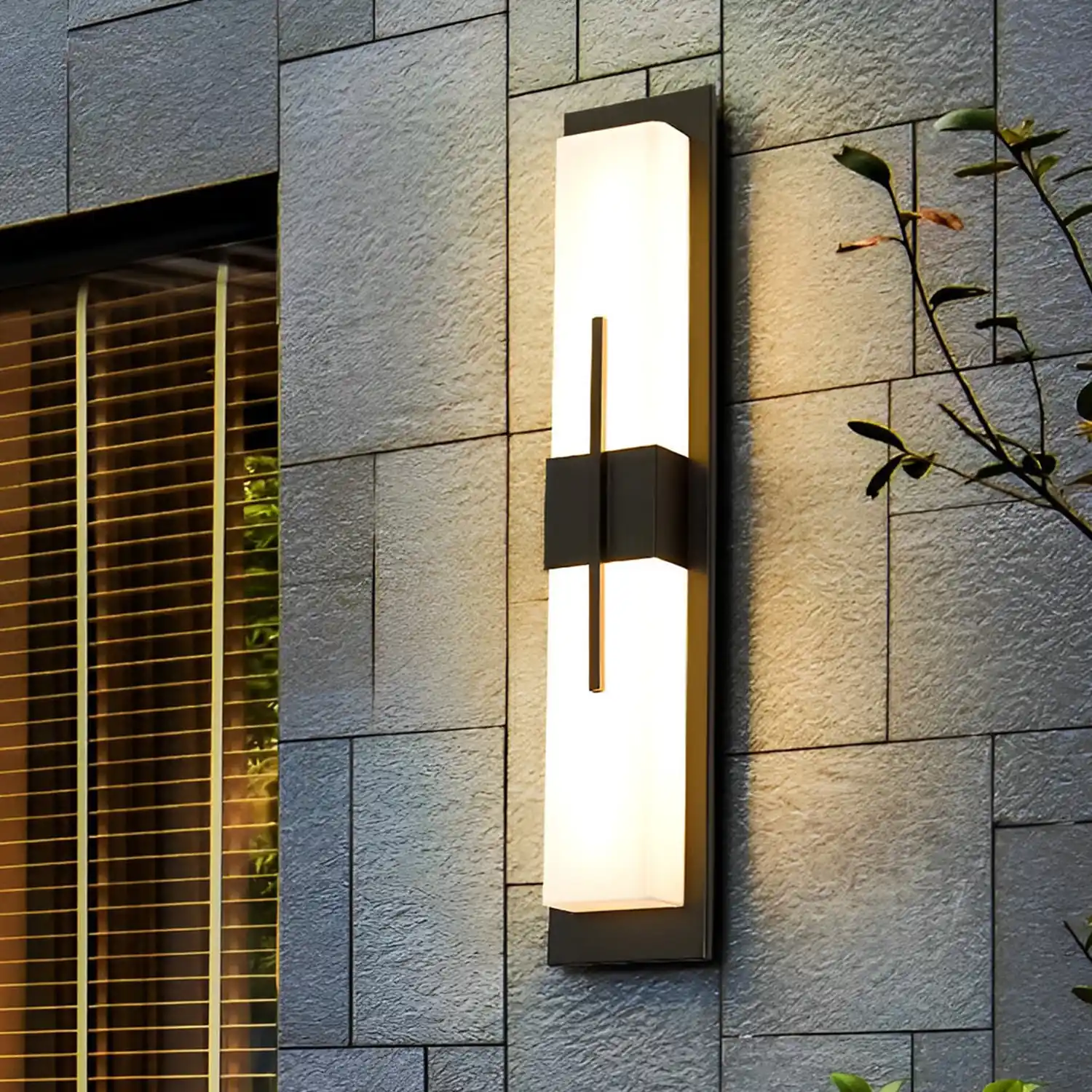 Creative Rectangular LED Waterproof Black Modern Outdoor Wall Lamp - Lumpaz