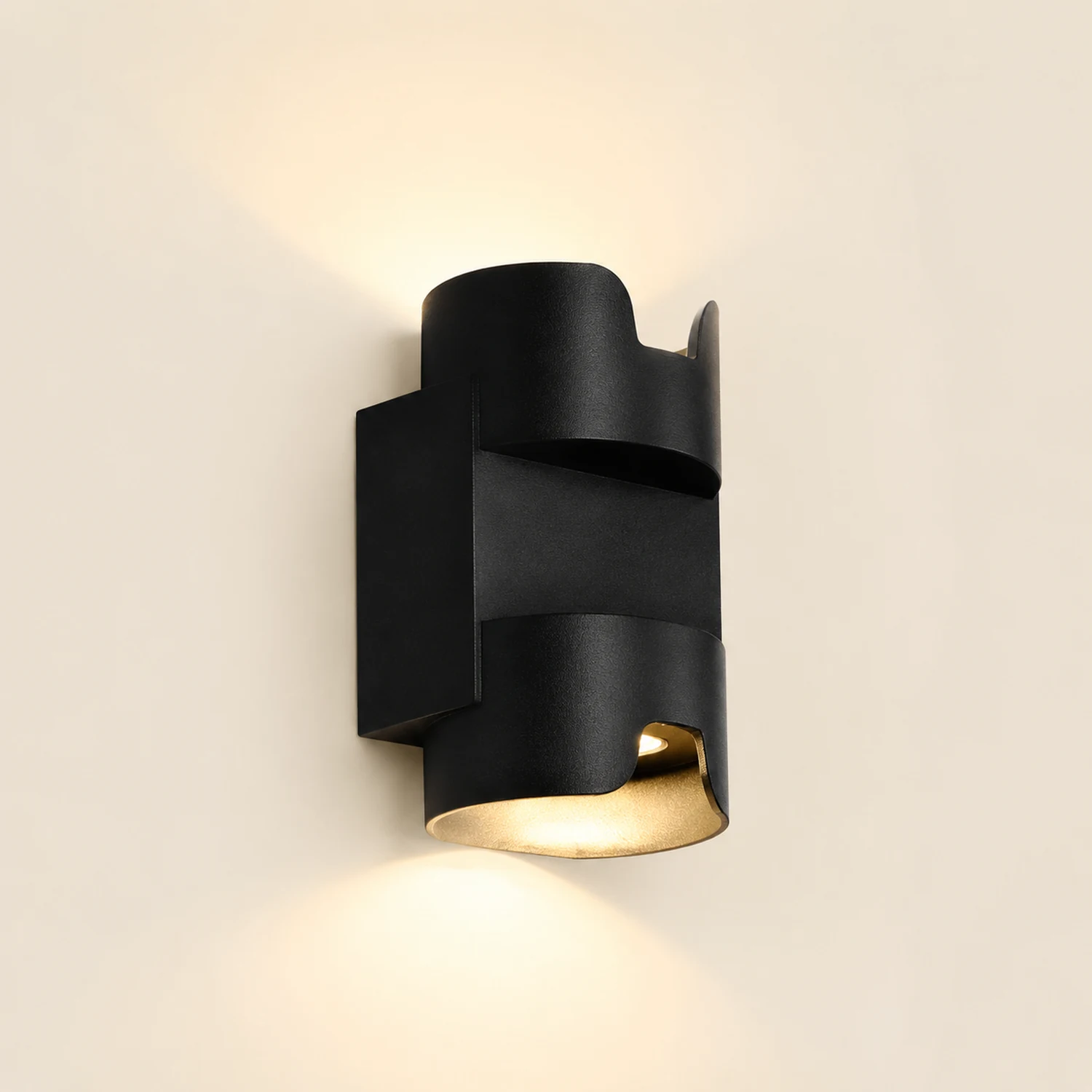 Waterproof Up and Down Light LED Black Modern Wall Washer Light Wall Lamp - Lumpaz