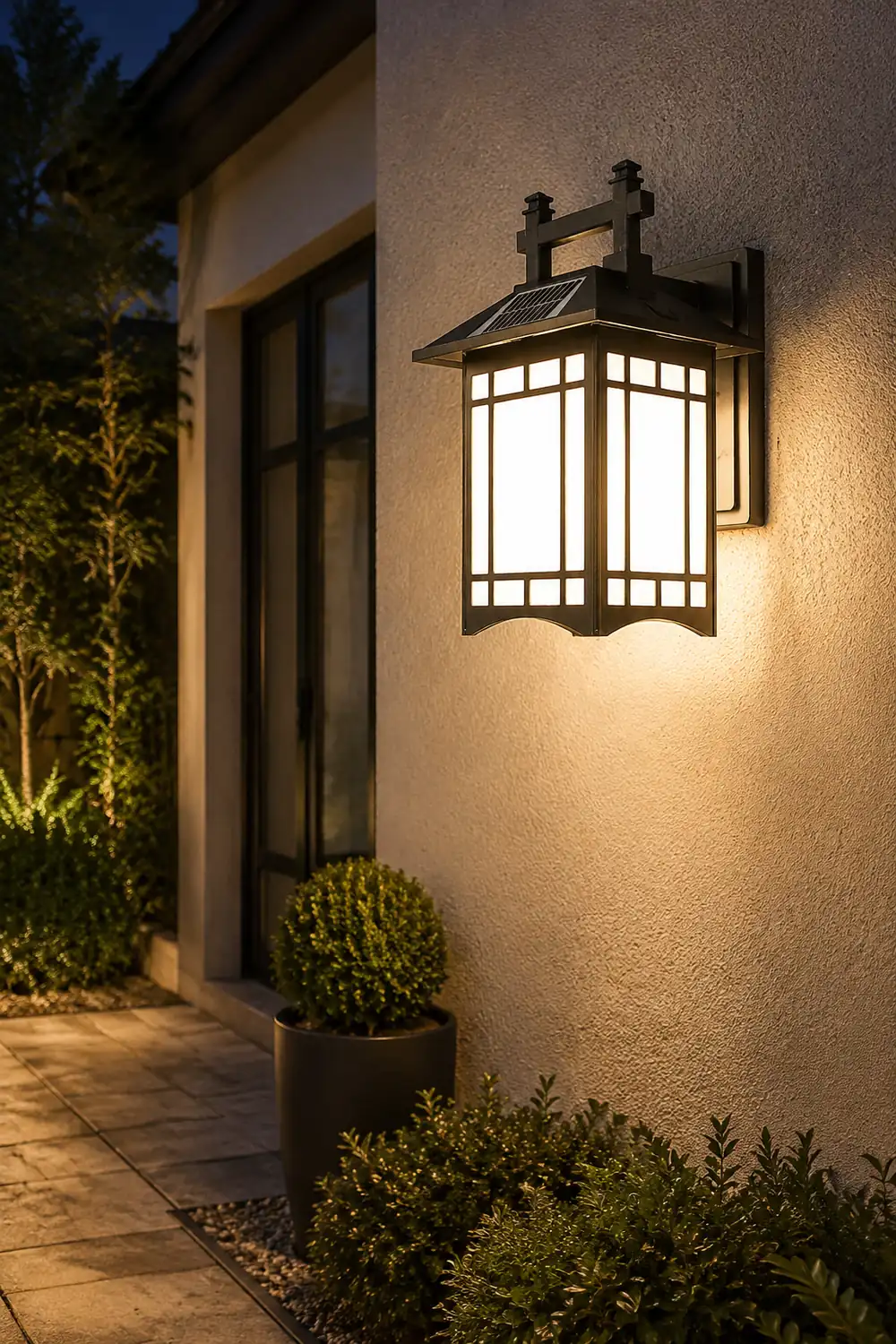 Retro Waterproof LED Vintage Solar Wall Lamp with Remote Wall Sconce Lighting - Lumpaz