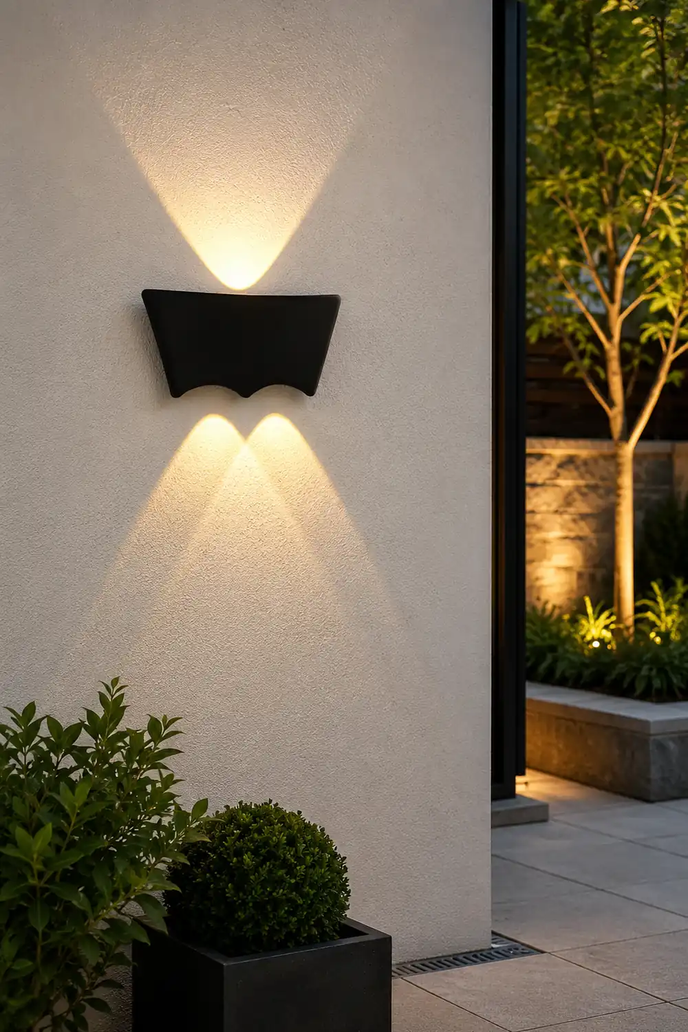 LED Up and Down Lights Waterproof Black Modern Sconce Wall Washer Light - Lumpaz