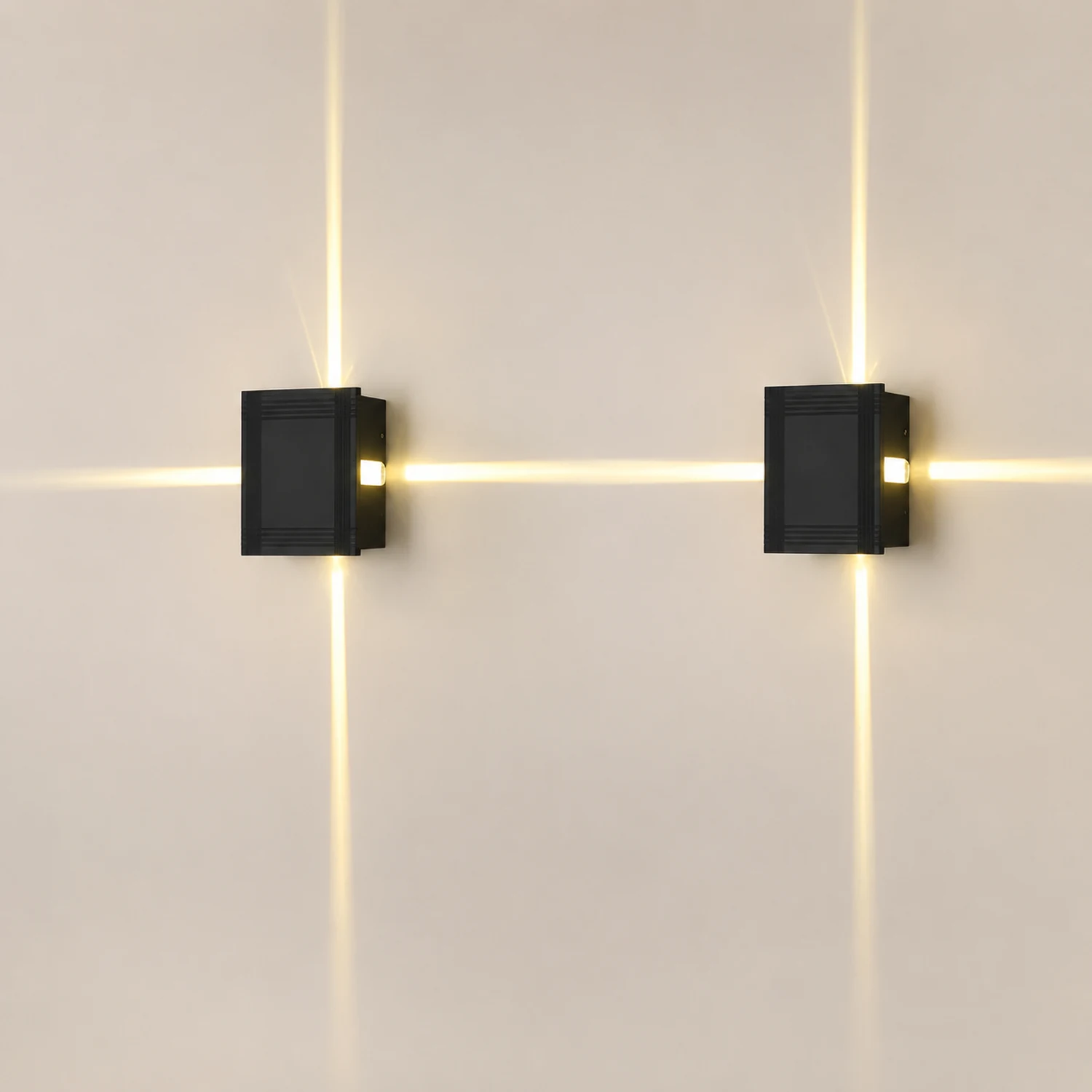 Round Square LED 12W Cross Star Lights Waterproof Modern Wall Lamp - Lumpaz