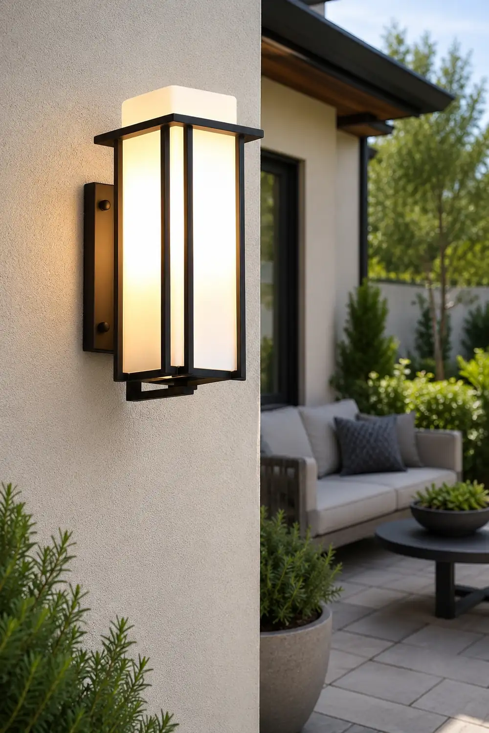 Square Waterproof LED Black Retro Outdoor Wall Lamp Exterior Lights - Lumpaz