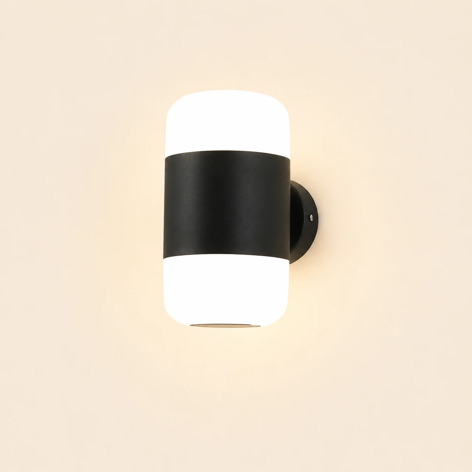 Round Up and Down Light LED Waterproof Black Modern Outdoor Wall Lamp - Lumpaz